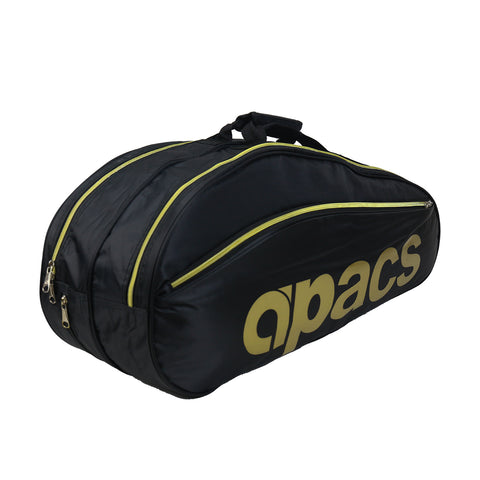 Apacs Double Compartment Racket Bag - D2611 Black/Gold